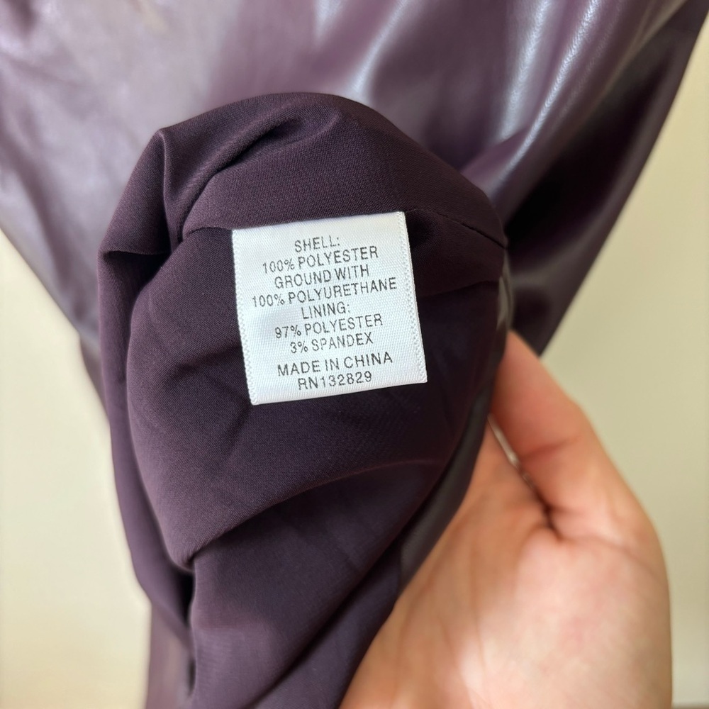 Majorelle Issa Faux Leather Midi Dress In Deep Plum Women’s Size XL Revolve - Picture 11 of 12